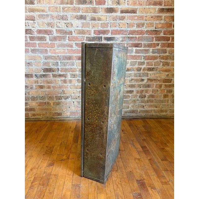 Antique Industrial Galvanized Steel Angled Shelving Unit For Sale - Image 14 of 16