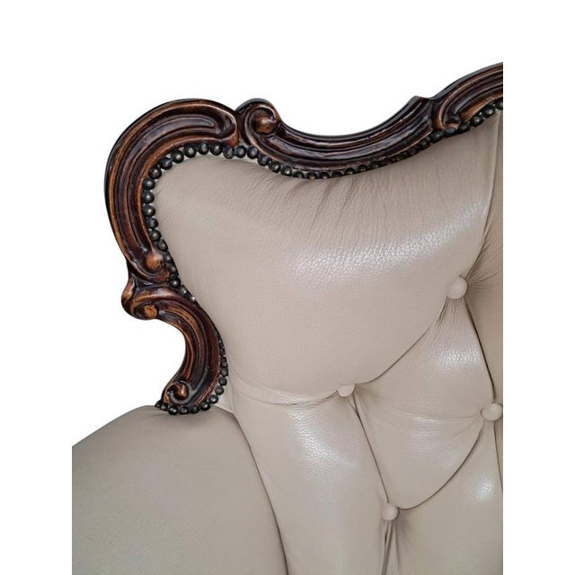 Set of Set of Louis XV Style Chesterfield Chairs in Buttoned Leather, 1980s For Sale - Image 16 of 18