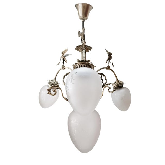 1920s Vintage Art Deco Pendant Lamp, 1920s For Sale - Image 5 of 10