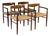 In Style of h.w. Klein for Bramin Rosewood Woven Cord Dining Chairs Set of 4 Danish Mid-Century Modern 1960s For Sale