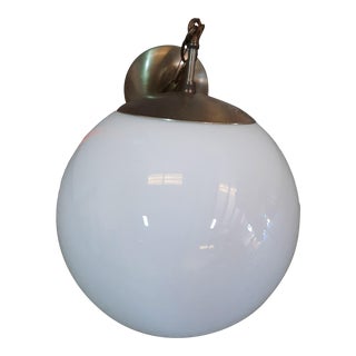 Vintage 1960s Hanging Globe Lamp With Brass Accents For Sale