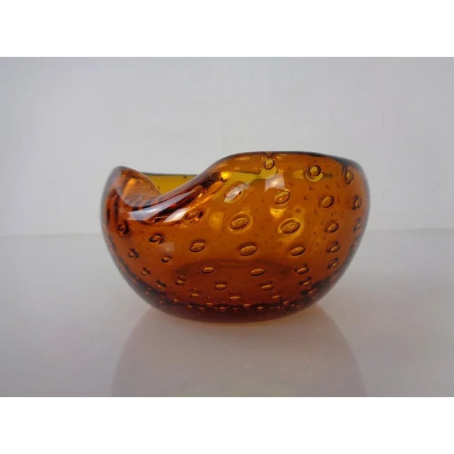 Amber Sommerso Murano Glass Ashtray, Italy, 1960s For Sale - Image 3 of 16