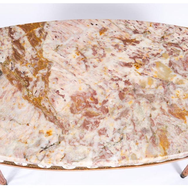 Vintage French Giltwood Coffee Table with Marble Top, 1950s For Sale - Image 10 of 18