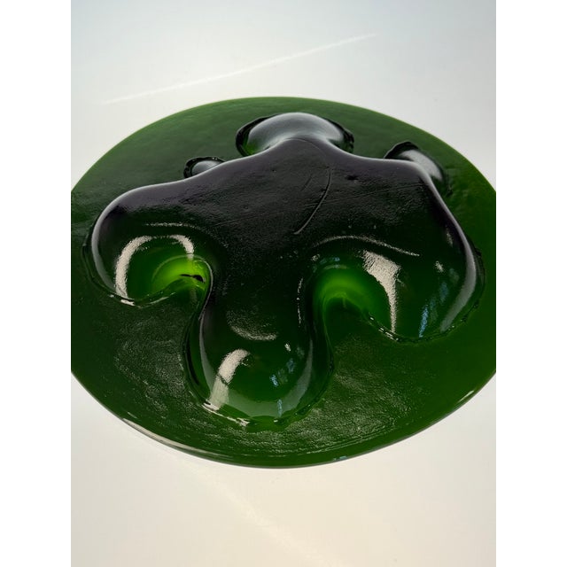 Green Ikebana Bowl in Green Art Glass by Michael Bang for Holmegaard, Denmark, 1975 For Sale - Image 8 of 10