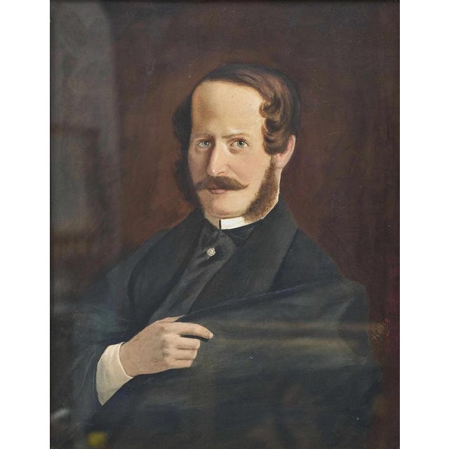 Friedrich Ditmar, Portrait of a Man, Oil on Canvas, Framed For Sale - Image 9 of 9