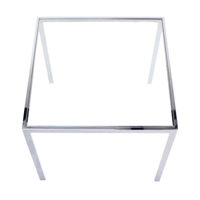 Square Cube Chrome Glass Top Game Small Dinning Dinette Table Bauhaus