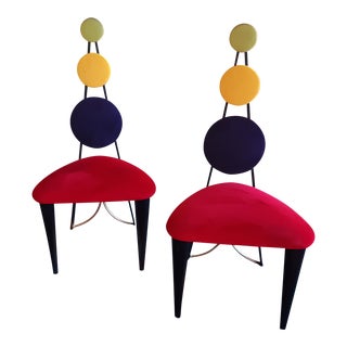 Late 20th Century Post Modern Memphis Style Chairs - a Pair For Sale