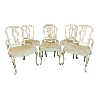 Louis XV Style Cream & Gilt Dining Chairs - Set of 6 For Sale