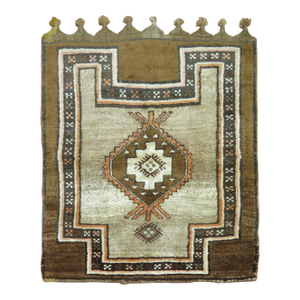 Brown Turkish Tribal Square Scatter Size Square Rug