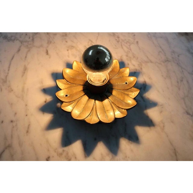 Hollywood Regency Brass Flower Wall Lamp, 1960s For Sale - Image 13 of 15