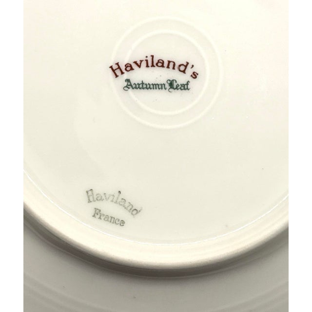 Haviland & Co. Limoges Haviland Autumn Leaf Gold Trim Dessert Plates - Set of 10 For Sale - Image 4 of 9