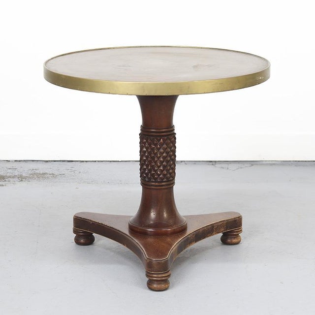 Antique Side Table in Mahogany with Brass Top For Sale - Image 9 of 9