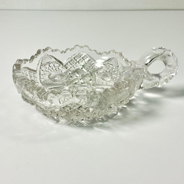 Transparent Late 1800s Antique Boho Chic Hollywood Regency American Brilliant Cut Jam Serving Dish, With Finger Handle For Sale - Image 8 of 9