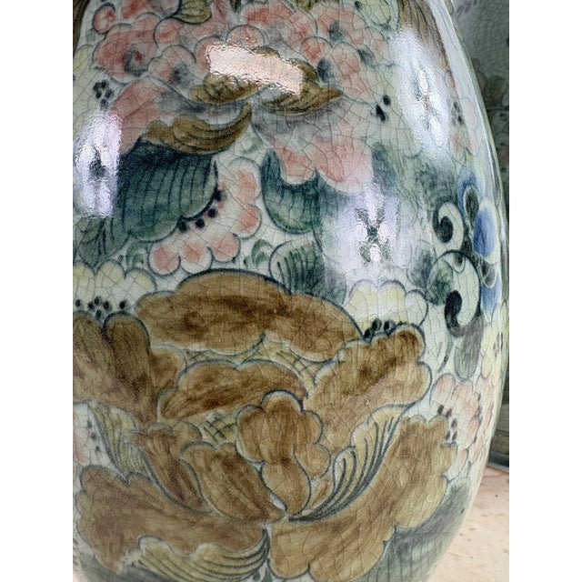 Ceramic Elegant Hand Painted Pottery Vases by Maitland Smith For Sale - Image 7 of 10