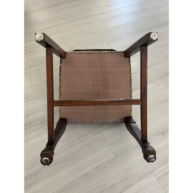 Victorian Carved Mahogany Clawfoot Extension Table With 6 Upholstered Chairs - Set of 7 For Sale - Image 17 of 17