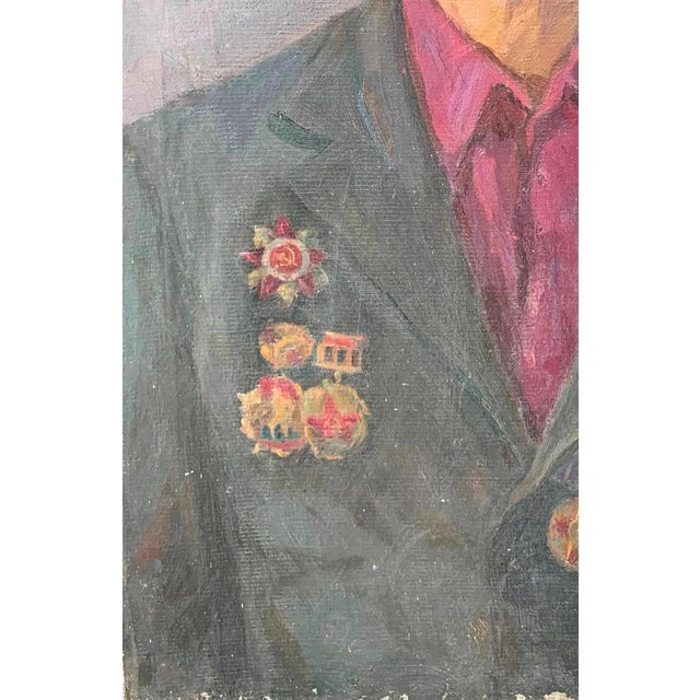 1980s 1980s Oil Portrait Painting, Ukrainian Artist, Artist Sokolovsky 1983 78-52 For Sale - Image 5 of 6
