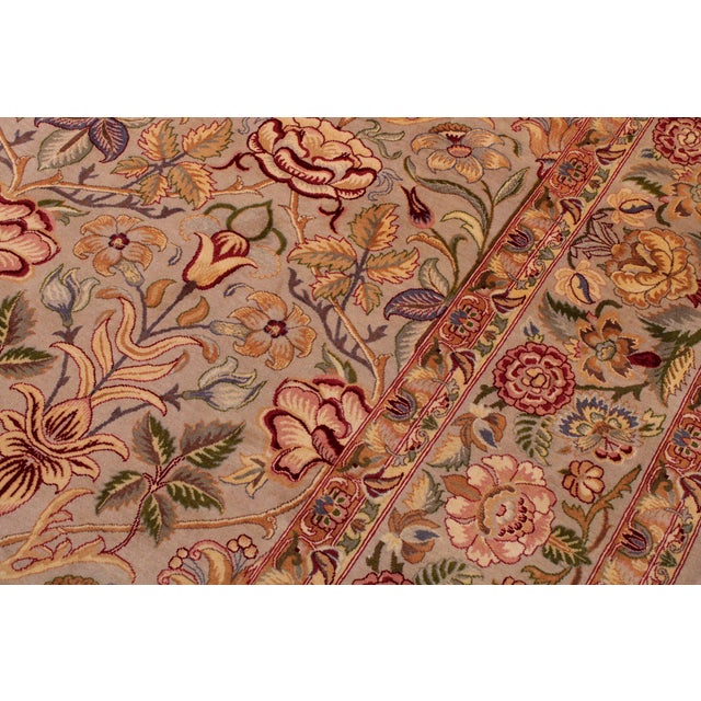 Beautiful 1990's Pak-Persian Taupe/Red Wool Rug - 9'2'' X 12'5'' For Sale - Image 4 of 9
