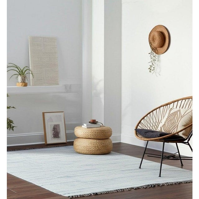 10x13 Ivory Hand-Knotted Wool Subtle Gridwork Geometric Modern Carpet Rug For Sale In New York - Image 6 of 6