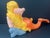 Folk Art Carved Wood Mermaid Sculpture With Gold Haier and Orange Tail and Glass Eyes For Sale - Image 10 of 10