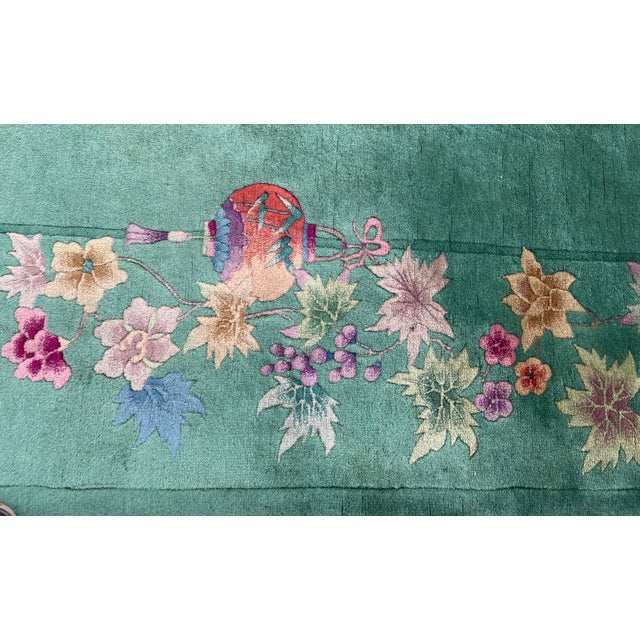 Antique Art Deco Chinese Carpet, Wonderful Carpet of Happiness For Sale - Image 11 of 11