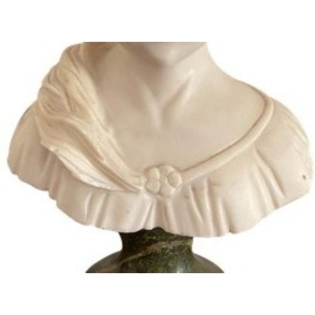 1930s French Neoclassical Marble Bust on Marble Base For Sale - Image 5 of 6