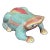 Vintage Hand Carved and Hand Painted Wooden Frog Figurine For Sale