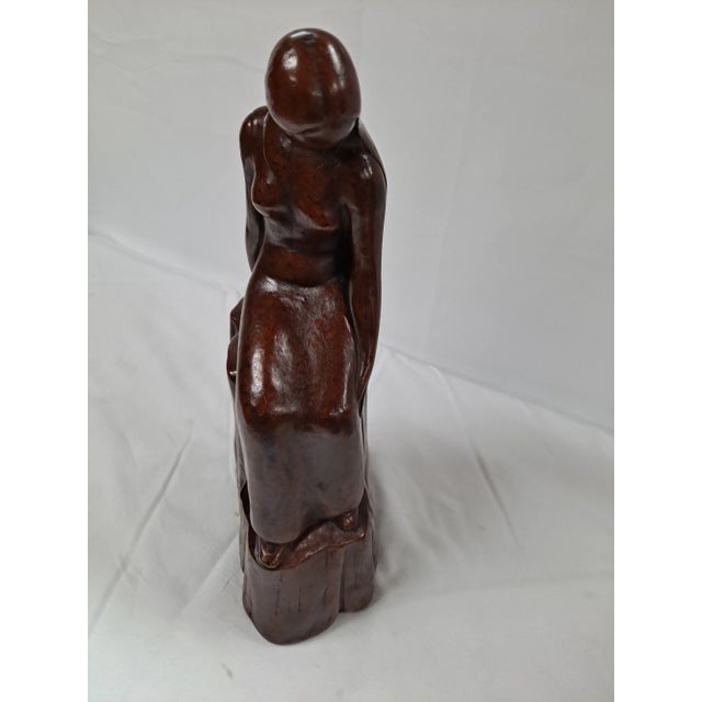 Preston L Prescott (1898-1988) Stone Sculpture of a Seated Young Woman For Sale - Image 9 of 9