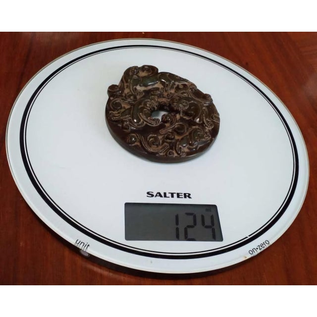 Antique Chinese Jade "Bi" Disk - Ritual Scroll For Sale - Image 11 of 12