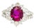 2.13 Carat No-Heat Ruby Diamond Platinum Halo Ring, Gia Certified, Size 5.75 For Sale