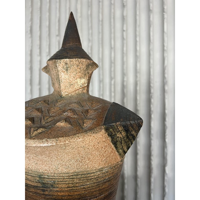 Beige Large Sculptural Ceramic Chess Set from Maria Kenarova, Set of 32 For Sale - Image 8 of 18