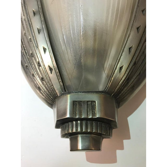 Early 20th Century French Art Deco Geometric Sconces Signed by Verrerie Des Hanots - a Pair For Sale - Image 5 of 11