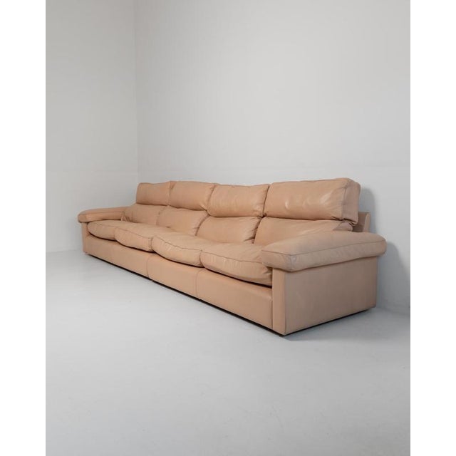 Vintage Petronio 4-6 Seater Sofa in Blush Leather by Tito Agnoli for Poltrona Frau, 1970s For Sale - Image 13 of 13