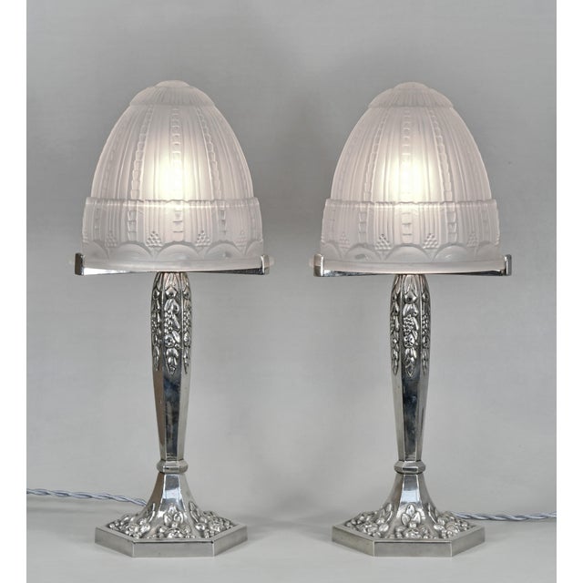 Art Deco French Art Deco Table Lamp by Muller Freres 1930s France - A Pair For Sale - Image 3 of 10