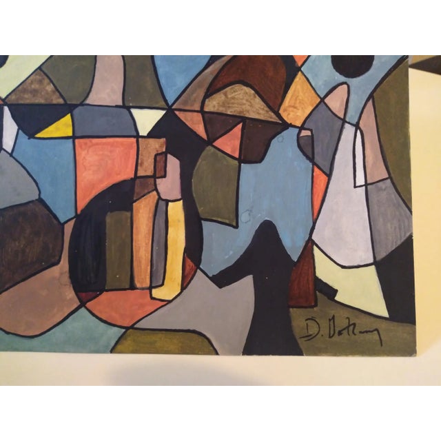 This is a colorful abstract yet cubist style artwork by outsider Texas artist David F. Gatling. It's an earlier work of...