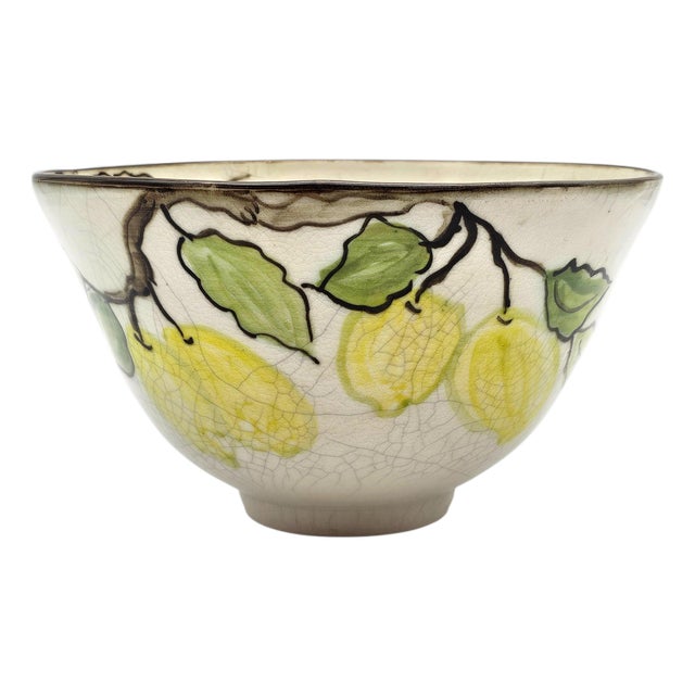 Donna Marie Padrick California Lemon Studio Pottery Centerpiece Bowl 9.5" For Sale