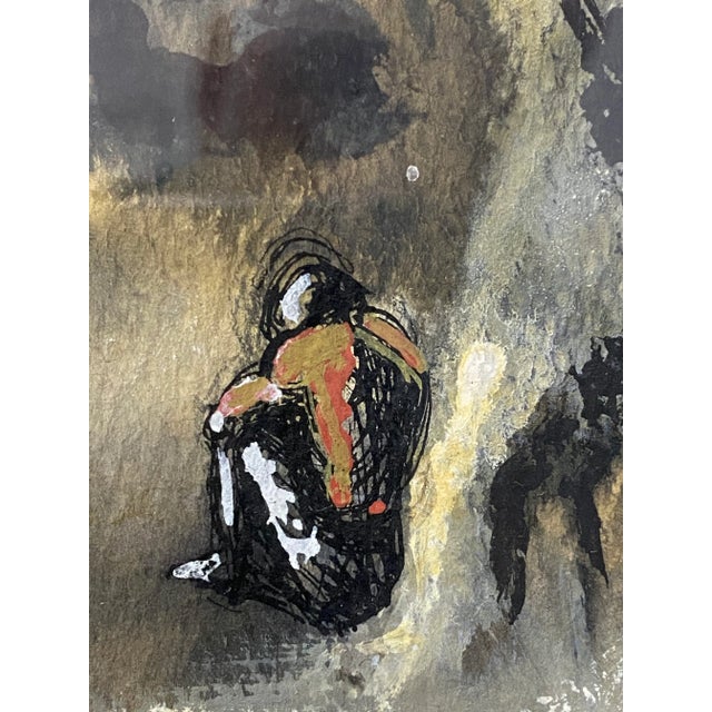 Vintage Surreal Landscape Original Watercolor C.1970 For Sale - Image 10 of 12