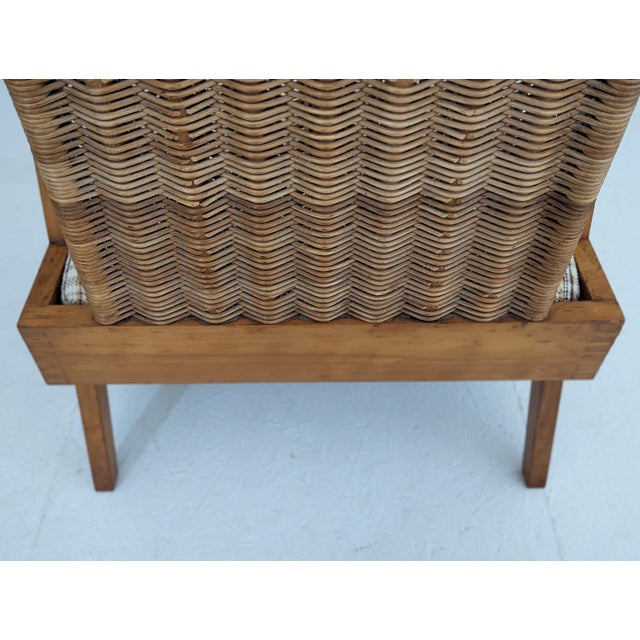 Set of Chair with Ottoman in Beech and Rattan from Úľuv, 1960s For Sale - Image 12 of 18
