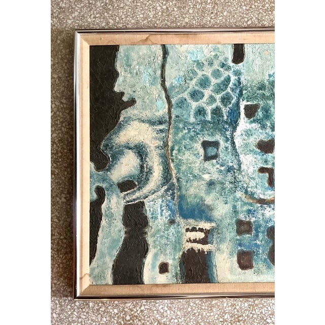 Vintage Framed Abstract Art on Board For Sale - Image 13 of 15