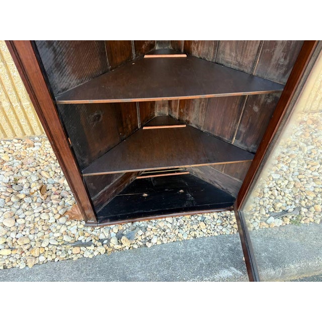 Antique Georgian Syle Single Door Hanging Corner Cabinet For Sale - Image 9 of 18