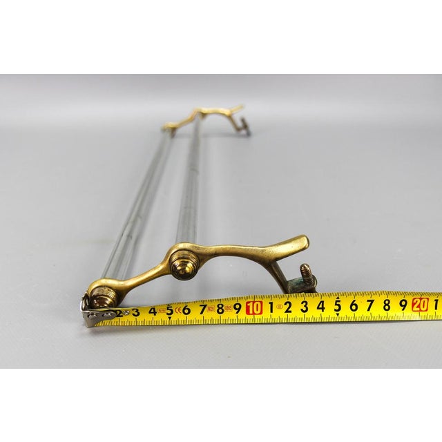 Art Deco French Double Glass Towel Holder with Brass Ends, 1930s For Sale - Image 18 of 18