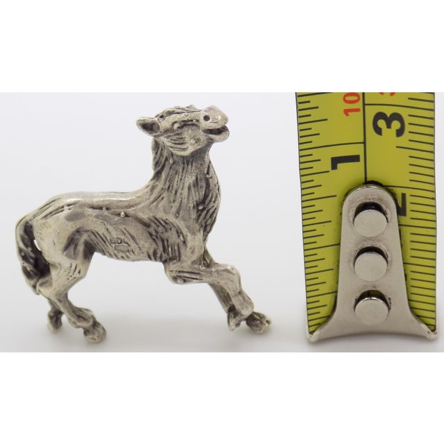 Vintage Italian Handmade Genuine Silver Foal Horse Rare Dollhouse Miniature For Sale - Image 9 of 9