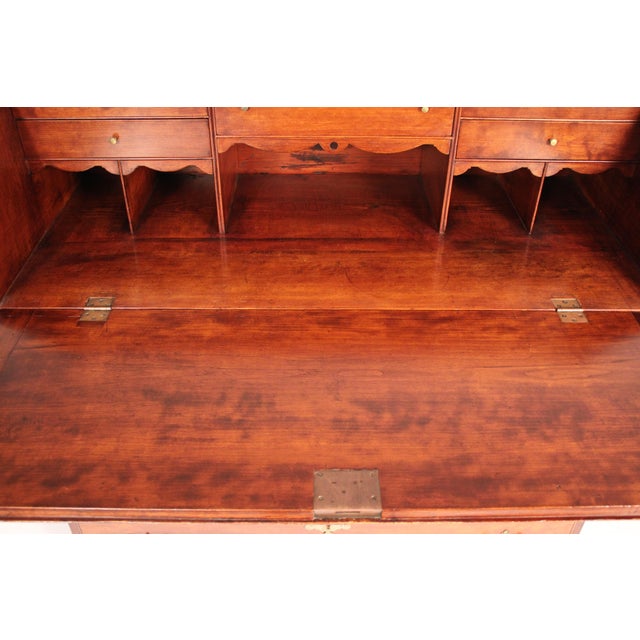 Brown Early 19th Century American Federal Cherry Wood Slant Top Desk For Sale - Image 8 of 16
