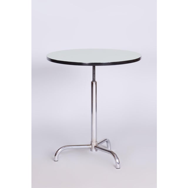 Czech Bauhaus Coffee Table in Chrome attributed to j.halabala for Up Zavody, 1930s For Sale - Image 4 of 8