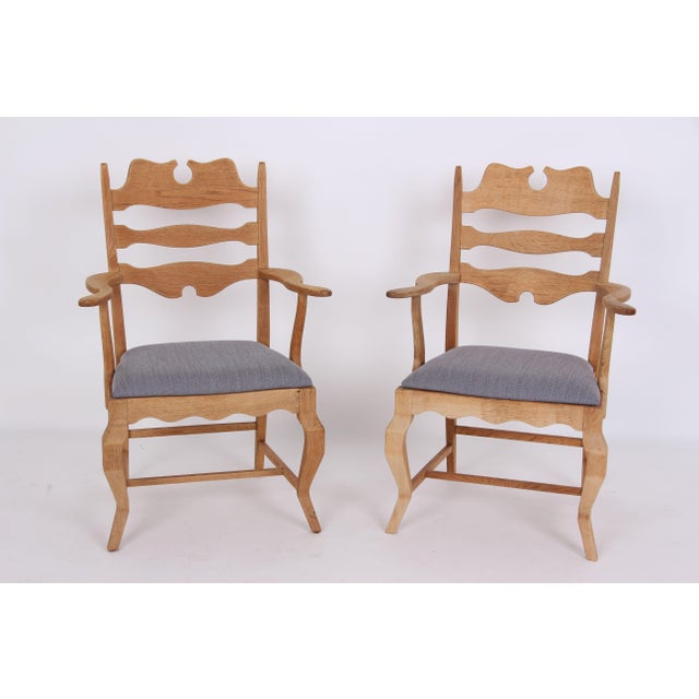 Brown Vintage Razorblade Armchairs by Henning Kjærnulf for EG Møbler, 1960s, Set of 2 For Sale - Image 8 of 13
