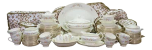 Mid 20th CenturyHomer Laughlin Georgian Eggshell Nautilus China Dinner Service for 12 - 102 Pcs