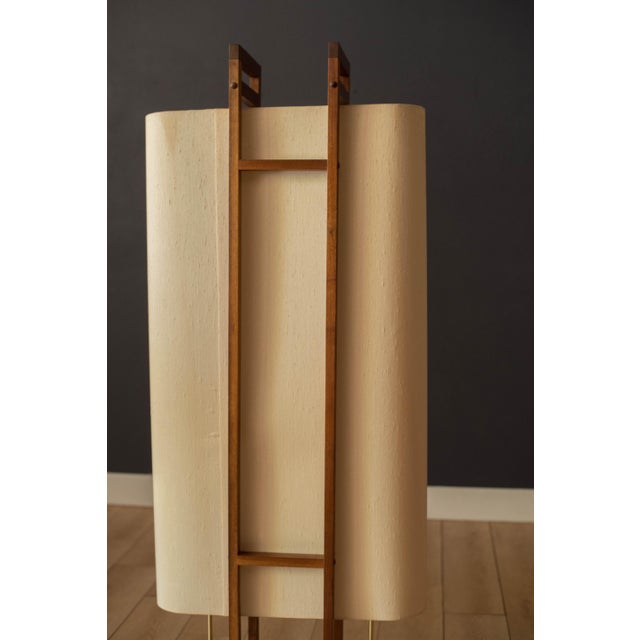 Mid Century Modern Sculptural Walnut and Brass Standing Floor Lamp For Sale - Image 13 of 18