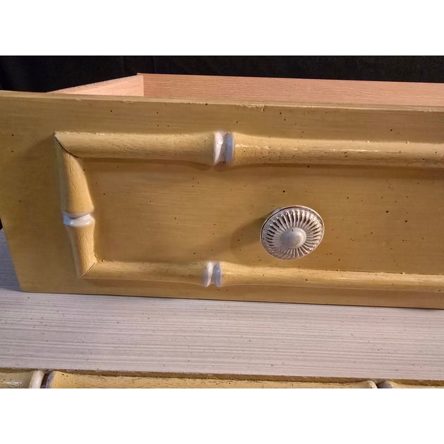 Thomasville 1970s Thomasville Allegro Yellow Faux Bamboo Dresser, Attributed For Sale - Image 4 of 17