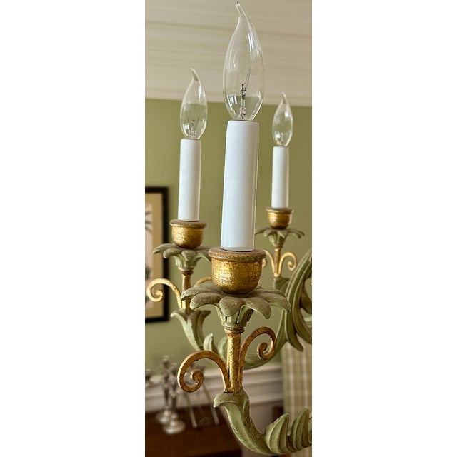 Italian 1980s Italian Hand Carved Wood Monkey Chandelier For Sale - Image 3 of 4