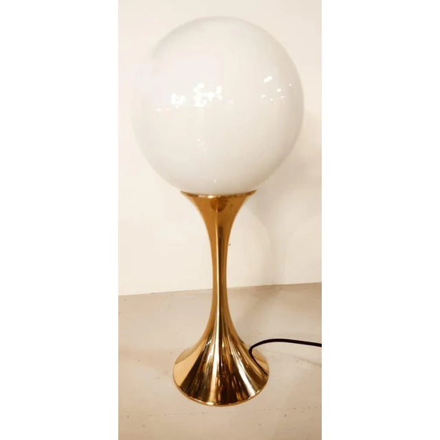 Gold Vintage Brass Light with Sphere Glass For Sale - Image 8 of 13