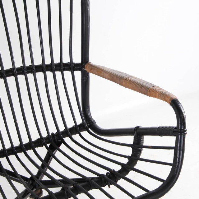 Swivel Armchair in Rattan and Chrome, 1970s For Sale - Image 10 of 15